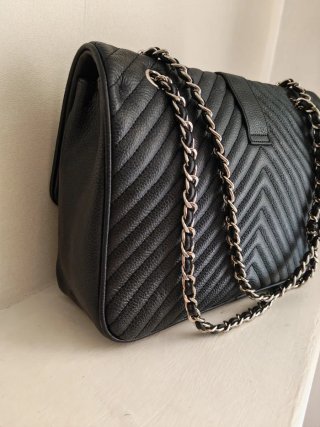 Borsa MIA bag pelle nera con doppia fibbia cauboy