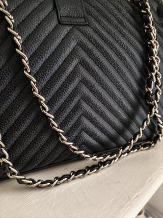 Borsa MIA bag pelle nera con doppia fibbia cauboy