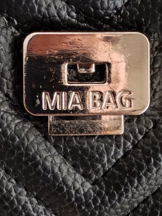 Borsa MIA bag pelle nera con doppia fibbia cauboy