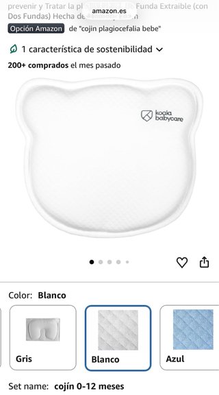 Cojín plagiocefalia bebé con 2 fundas