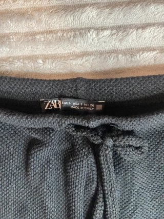 Pantalón Punto Ancho Zara Wide Leg Negro P0015