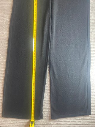 Pantalón Punto Ancho Zara Wide Leg Negro P0015