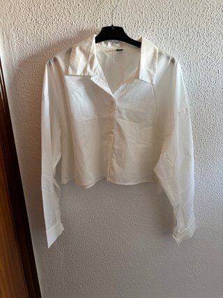 Camisa corta blanca manga larga