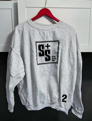 Felpa vintage anni '90 con collo tondo grigio