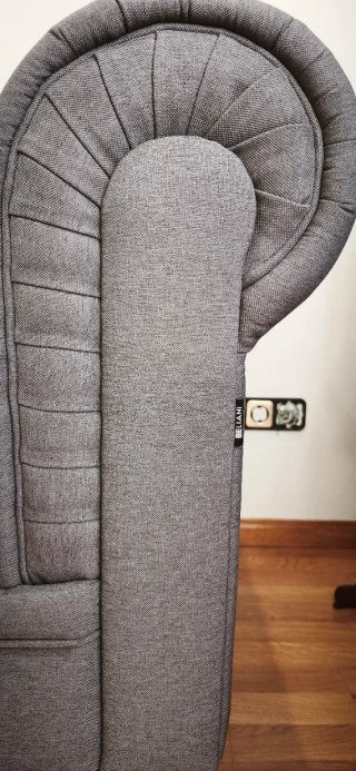 Divano Chesterfield 3 Posti Grigio in Tessuto