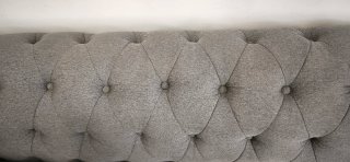 Divano Chesterfield 3 Posti Grigio in Tessuto