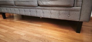 Divano Chesterfield 3 Posti Grigio in Tessuto