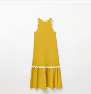 Vestido Sfera mostaza con Volantes