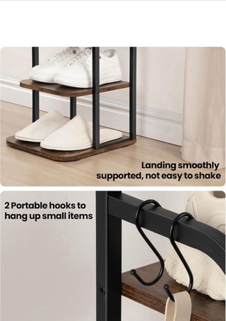 Zapatero Vertical 8 Niveles Madera y Metal