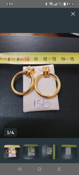 Cadena de bisutería dorada eslabones grandes