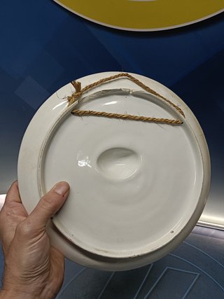 Plato decorativo , garza, 26 cm. de diámetro