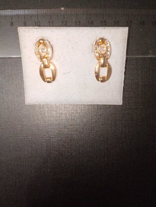 Pendientes chapados oro con circonitas