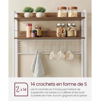 Estante Cocina Vasagle Marrón/Blanco