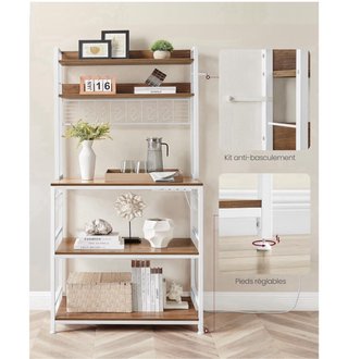 Estante Cocina Vasagle Marrón/Blanco