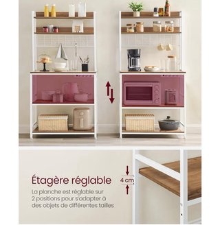Estante Cocina Vasagle Marrón/Blanco