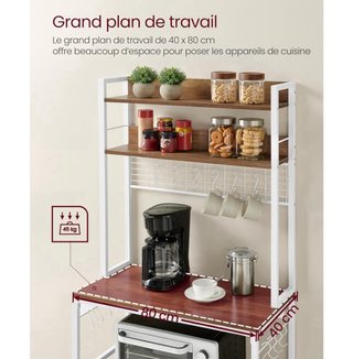 Estante Cocina Vasagle Marrón/Blanco