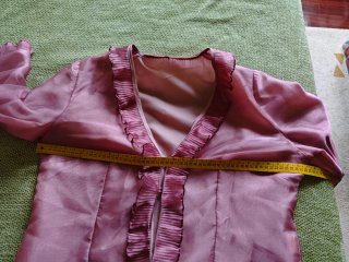 Blazer gasa rosa volantes plisados