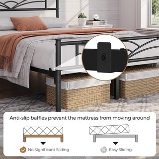 Estructura cama 135x190 Negra con cabecero
