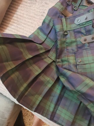 Falda escocesa cuadros azul y verde