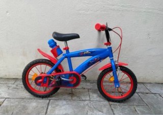 Bicicleta Infantil Spiderman Azul y Roja