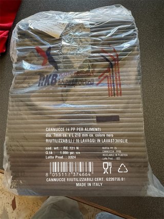 Cannucce Riutilizzabili Nere 1000pz