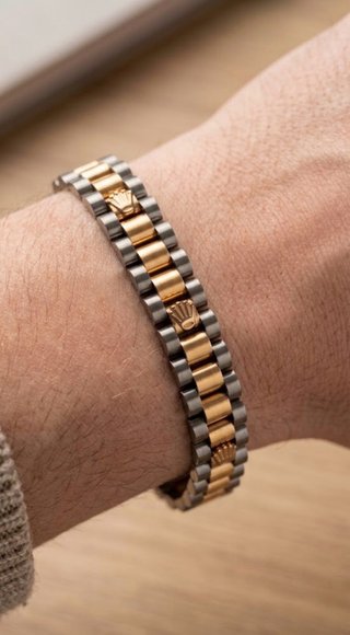 Pulsera dorada y plateada Hombre
