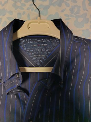 Camisa Tommy Hilfiger Talla L Rayas Azul
