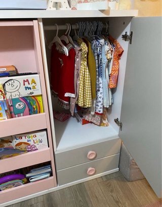 Mueble infantil con estanterías y cajones 2 piezas