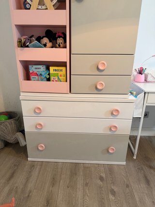 Mueble infantil con estanterías y cajones 2 piezas