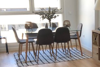 Mesa comedor cristal 150x90 madera.
