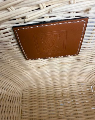 Borsa a cestino Celine in paglia e pelle