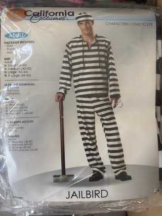 Disfraz Carcelero Prisionero Jailbird Adulto XL
