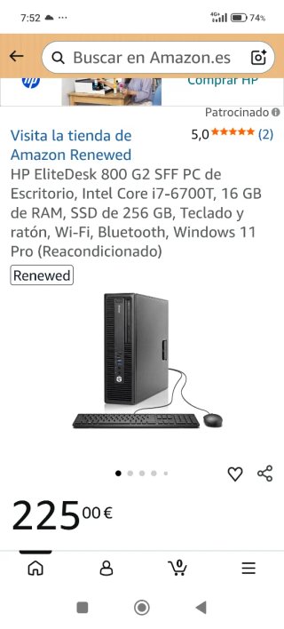 PC HP EliteDesk 800 G2 SFF Reacondicionado