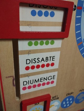 Panel Educativo Madera Reloj Días Meses