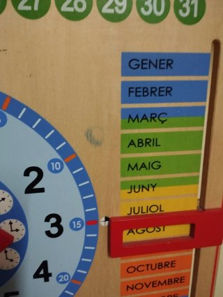 Panel Educativo Madera Reloj Días Meses