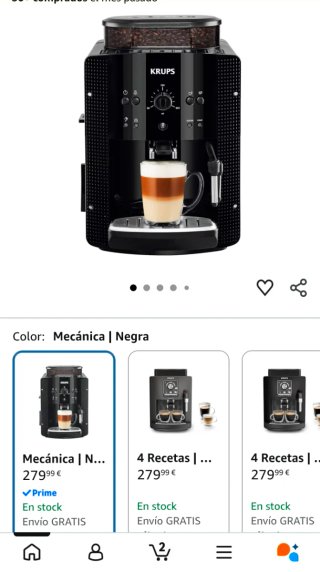 Cafetera Automática Krups Mecánica Negra