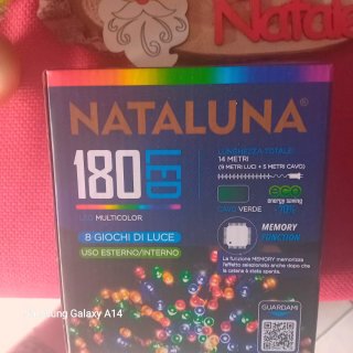 Luci Nataluna 180 LED Multicolor più decorazioni