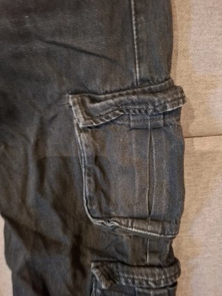 Tejanos Cargo Zara negros desgastados