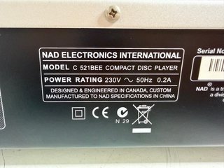 Reproductor CD NAD C 521BEE Plata