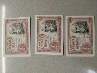 Lote 25 Billetes 1 Peseta 1953 Álvaro de Bazán