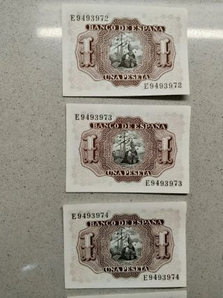 Lote 25 Billetes 1 Peseta 1953 Álvaro de Bazán
