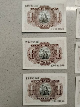 Lote 25 Billetes 1 Peseta 1953 Álvaro de Bazán