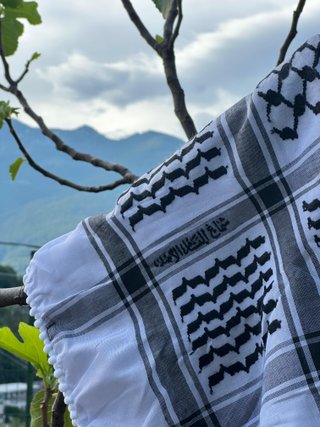 Keffiyeh Palestinese Bianco Nero
