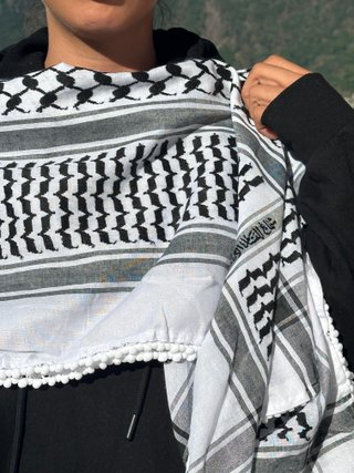 Keffiyeh Palestinese Bianco Nero