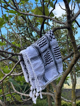 Keffiyeh Palestinese Bianco Nero