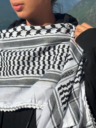 Keffiyeh Palestinese Bianco Nero