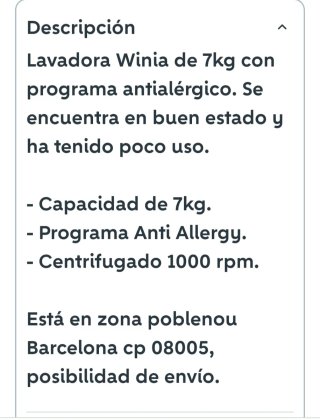 Lavatrice Winia 7kg Antiallergica