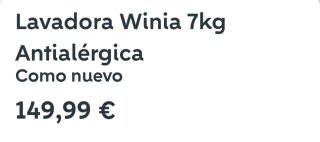Lavatrice Winia 7kg Antiallergica