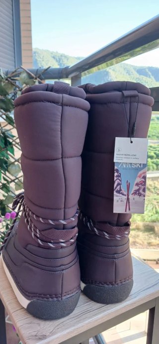 Botas de esquí Zara marrones/burdeos