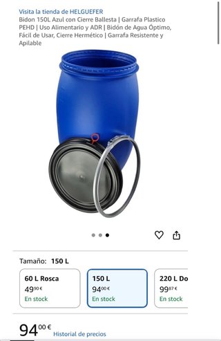 Bidón 150L Azul Cierre Ballesta